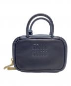 MIU MIUミュウミュウ）の古着「ボーレザーマイクロバッグ」｜ブラック