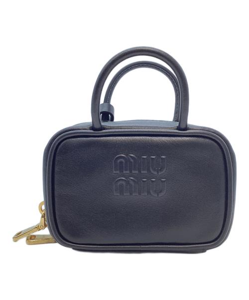 MIU MIU（ミュウミュウ）MIU MIU (ミュウミュウ) ボーレザーマイクロバッグ ブラックの古着・服飾アイテム