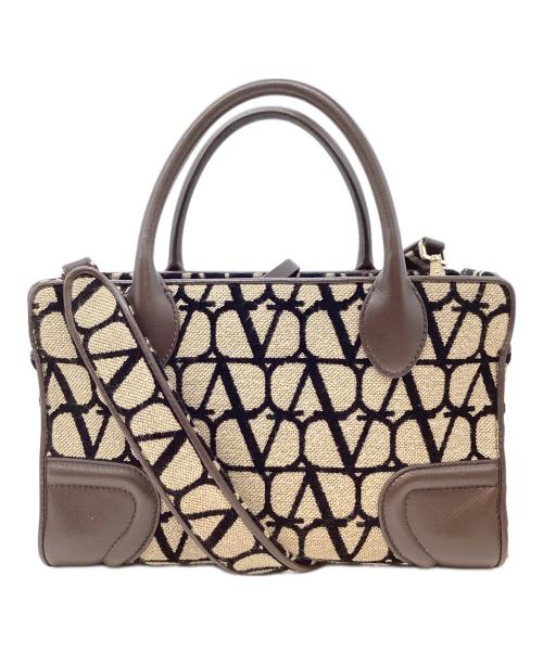 VALENTINO GARAVANI（ヴァレンティノ・ガラヴァーニ）VALENTINO GARAVANI (ヴァレンティノ・ガラヴァーニ) 2WAYバッグ ベージュ×ブラックの古着・服飾アイテム