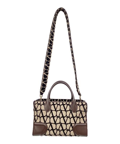 VALENTINO GARAVANI（ヴァレンティノ・ガラヴァーニ）VALENTINO GARAVANI (ヴァレンティノ・ガラヴァーニ) 2WAYバッグ ベージュ×ブラックの古着・服飾アイテム