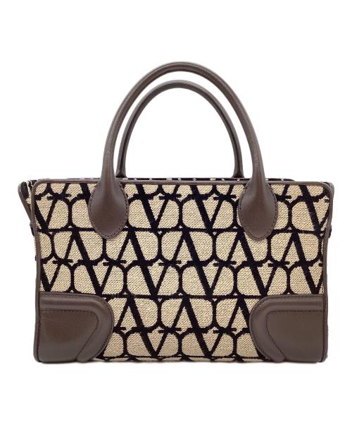 VALENTINO GARAVANI（ヴァレンティノ・ガラヴァーニ）VALENTINO GARAVANI (ヴァレンティノ・ガラヴァーニ) 2WAYバッグ ベージュ×ブラックの古着・服飾アイテム