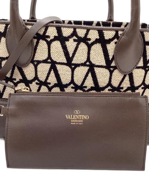 VALENTINO GARAVANI（ヴァレンティノ・ガラヴァーニ）VALENTINO GARAVANI (ヴァレンティノ・ガラヴァーニ) 2WAYバッグ ベージュ×ブラックの古着・服飾アイテム
