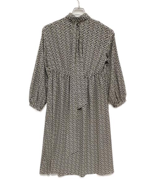 BALLSEY（ボールジィ）BALLSEY (ボールジィ) ボウタイワンピース イエロー×ホワイト サイズ:36の古着・服飾アイテム