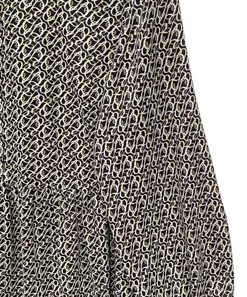 BALLSEY（ボールジィ）BALLSEY (ボールジィ) ボウタイワンピース イエロー×ホワイト サイズ:36の古着・服飾アイテム