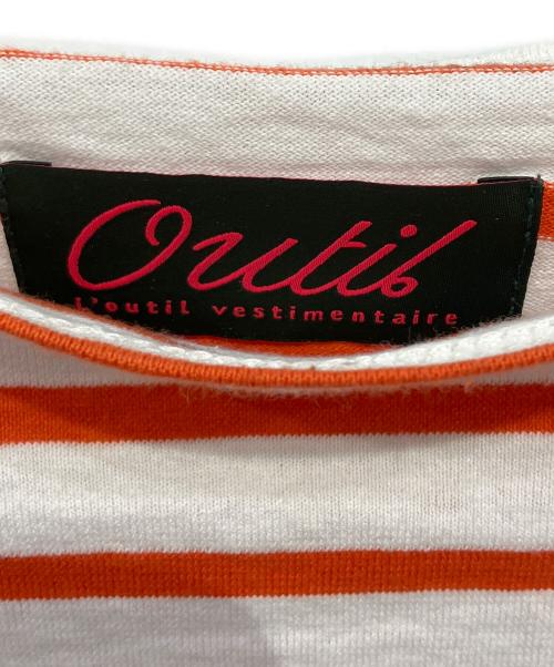 OUTIL（ウティ）OUTIL (ウティ) バスクシャツ オレンジ×ホワイト サイズ:Lの古着・服飾アイテム