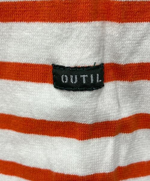OUTIL（ウティ）OUTIL (ウティ) バスクシャツ オレンジ×ホワイト サイズ:Lの古着・服飾アイテム
