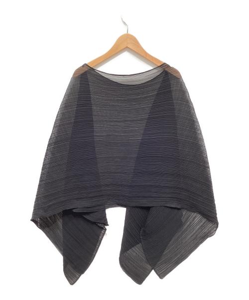 PLEATS PLEASE（プリーツプリーズ）PLEATS PLEASE (プリーツプリーズ) ポンチョ ブラック サイズ:Fの古着・服飾アイテム