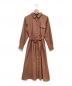 BLUE LABEL CRESTBRIDGEブルーレーベルクレストブリッジ）の古着「エアリーツイルトレンチドレス」｜ブラウン