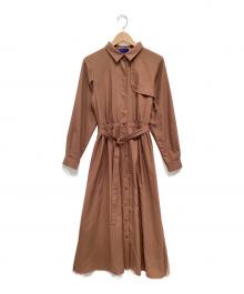 BLUE LABEL CRESTBRIDGE（ブルーレーベルクレストブリッジ）の古着「エアリーツイルトレンチドレス」｜ブラウン