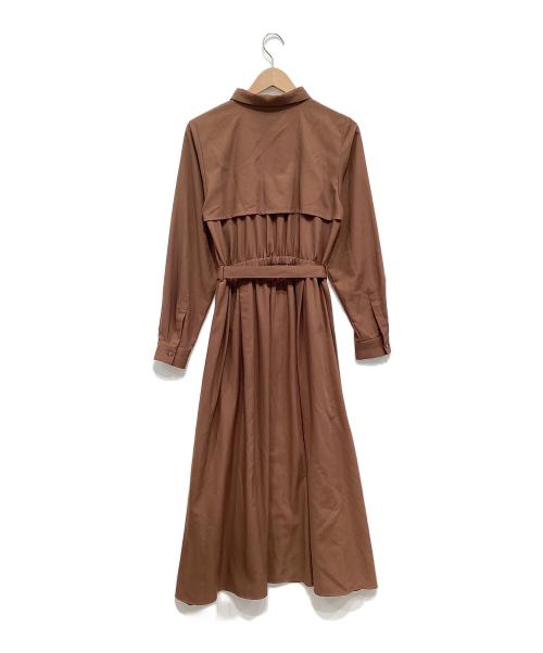 BLUE LABEL CRESTBRIDGE（ブルーレーベルクレストブリッジ）BLUE LABEL CRESTBRIDGE (ブルーレーベルクレストブリッジ) エアリーツイルトレンチドレス ブラウン サイズ:SIZE38の古着・服飾アイテム