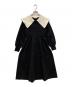 CELFORD（セルフォード）の古着「衿付きホールガーメントワンピース」｜ホワイト×ブラック