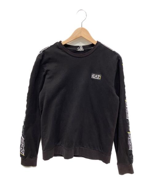 EMPORIO ARMANI（エンポリオアルマーニ）EMPORIO ARMANI (エンポリオアルマーニ) ロゴラインスウェット ブラック サイズ:Mの古着・服飾アイテム