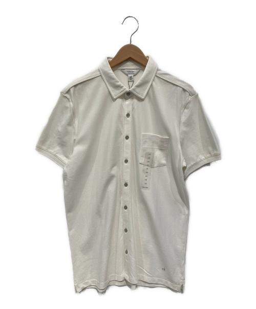 Calvin Klein（カルバンクライン）Calvin Klein (カルバンクライン) 半袖シャツ ホワイト サイズ:Lの古着・服飾アイテム