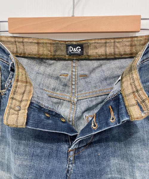 DOLCE & GABBANA（ドルチェ＆ガッバーナ）DOLCE & GABBANA (ドルチェ＆ガッバーナ) ダメージデニムパンツ インディゴ サイズ:W32の古着・服飾アイテム