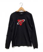DIESELディーゼル）の古着「ロングスリーブカットソー」｜ブラック×レッド