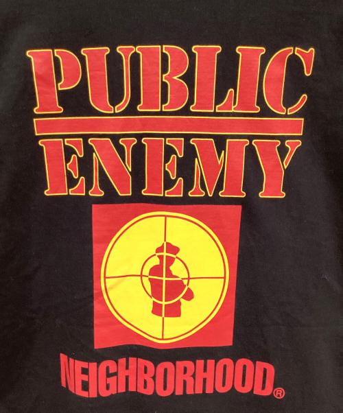 NEIGHBORHOOD（ネイバーフッド）NEIGHBORHOOD (ネイバーフッド) PUBLIC ENEMY (パブリック エネミー) プリントTシャツ ブラック×レッド サイズ:Lの古着・服飾アイテム