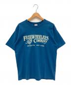 freewheelers×POWER WEARフリーホイーラーズ×パワーウェア）の古着「プリントTシャツ」｜ブルー×ホワイト