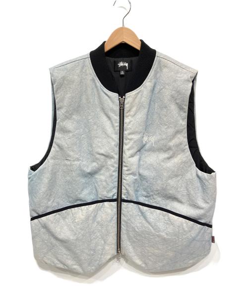 stussy（ステューシー）stussy (ステューシー) WASHED CANVAS PRIMALOFT VEST ブルー サイズ:XLの古着・服飾アイテム