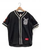 SUPREMEシュプリーム）の古着「PatchesDenim BaseballJersey」｜ブラック