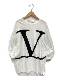 VALENTINO（ヴァレンティノ）の古着「Vロゴ五分袖Tシャツ」｜ホワイト×ブラック