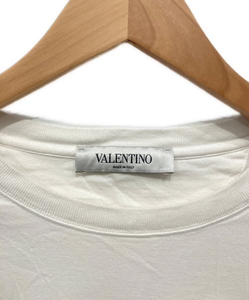 VALENTINO（ヴァレンティノ）VALENTINO (ヴァレンティノ) Vロゴ五分袖Tシャツ ホワイト×ブラック サイズ:Sの古着・服飾アイテム