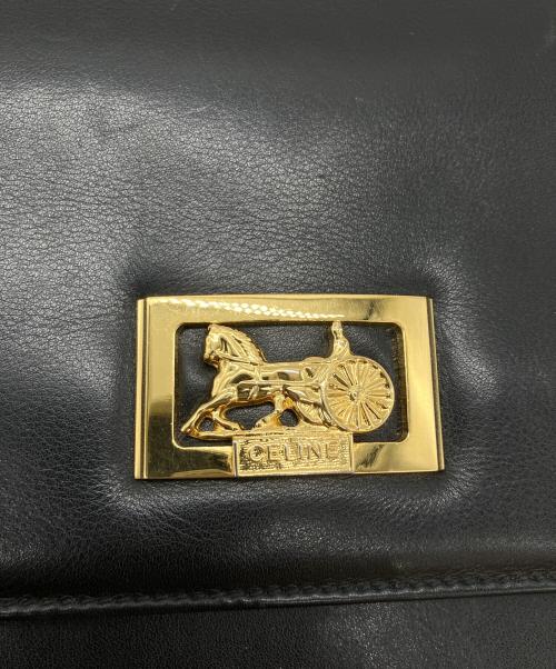 CELINE（セリーヌ）CELINE (セリーヌ) クラッチバッグ ブラック×ブラウンの古着・服飾アイテム