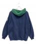 X-LARGE (エクストララージ) CONTRAST COLOR HALF ZIP HOODE ネイビー×グリーン サイズ:XL：6000円