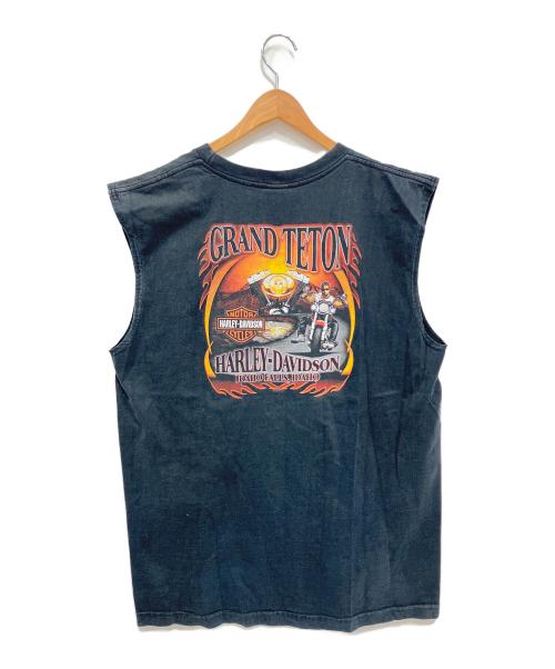 HARLEY-DAVIDSON（ハーレーダビッドソン）HARLEY-DAVIDSON (ハーレーダビッドソン) ノースリーブカットソー ブラック サイズ:XLの古着・服飾アイテム