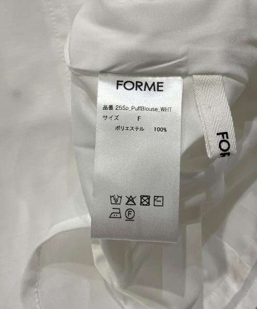 forme（フォルメ）forme (フォルメ) パフスリーブブラウス ホワイト サイズ:FREEの古着・服飾アイテム