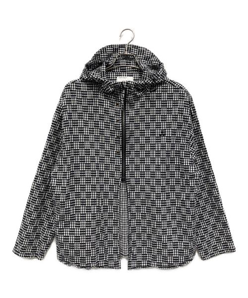 CONTE STRUT（コンテストラット）CONTE STRUT (コンテストラット) HALF-ZIP HOODIE SHIRT ブラック×ホワイト サイズ:Lの古着・服飾アイテム