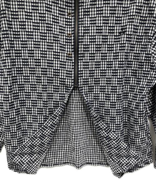 CONTE STRUT（コンテストラット）CONTE STRUT (コンテストラット) HALF-ZIP HOODIE SHIRT ブラック×ホワイト サイズ:Lの古着・服飾アイテム