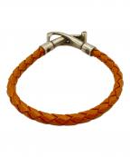 PAUL SMITHポールスミス）の古着「レザーブレスレット」｜ブラウン×シルバー