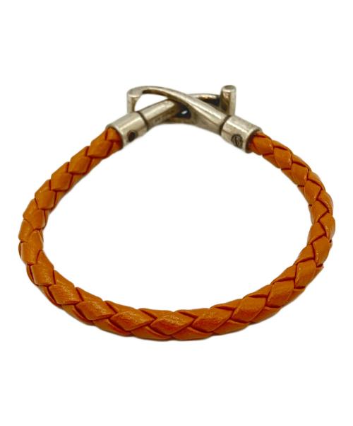 PAUL SMITH（ポールスミス）PAUL SMITH (ポールスミス) レザーブレスレット ブラウン×シルバーの古着・服飾アイテム