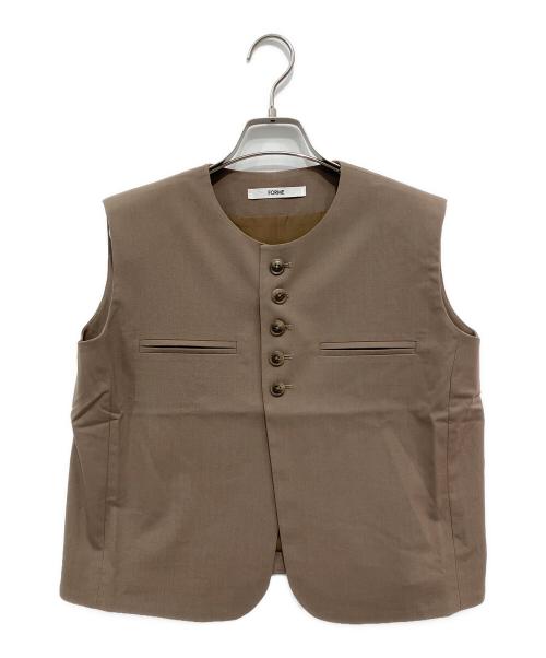 forme（フォルメ）forme (フォルメ) FrontButtonVest ブラウン サイズ:FREEの古着・服飾アイテム