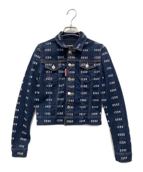 DSQUARED2（ディースクエアード）DSQUARED2 (ディースクエアード) デニムロゴジャケット ブルー サイズ:36の古着・服飾アイテム
