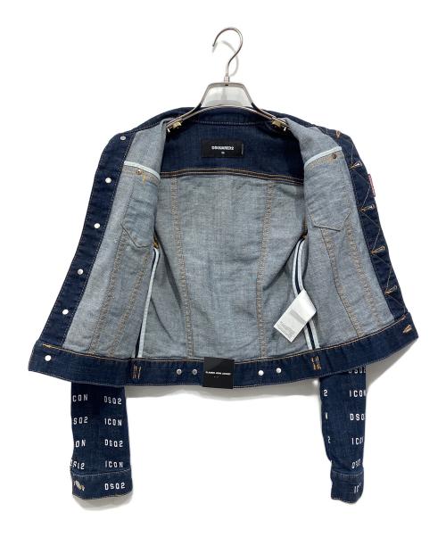 DSQUARED2（ディースクエアード）DSQUARED2 (ディースクエアード) デニムロゴジャケット ブルー サイズ:36の古着・服飾アイテム