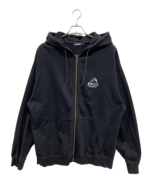 X-LARGE（エクストララージ）X-LARGE (エクストララージ) BACKSIDE SLANTED OG ZIP HOODED SWEATSHIRT ブラック サイズ:XLの古着・服飾アイテム