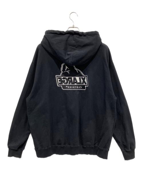 X-LARGE（エクストララージ）X-LARGE (エクストララージ) BACKSIDE SLANTED OG ZIP HOODED SWEATSHIRT ブラック サイズ:XLの古着・服飾アイテム