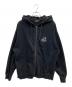X-LARGE（エクストララージ）の古着「BACKSIDE SLANTED OG ZIP HOODED SWEATSHIRT」｜ブラック
