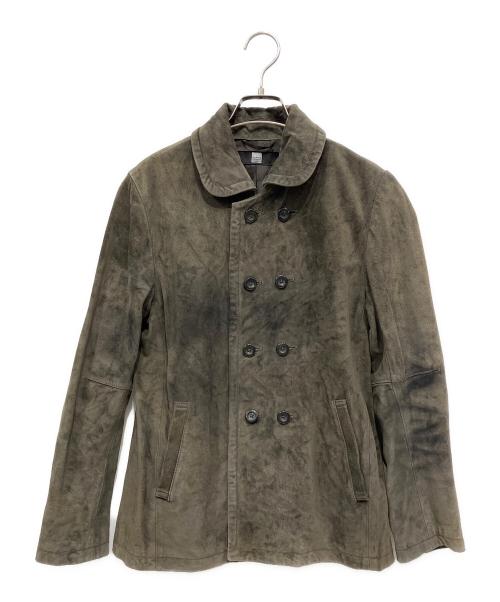 MARITHE+FRANCOIS GIRBAUD（マリテフランソワジルボー）MARITHE+FRANCOIS GIRBAUD (マリテフランソワジルボー) レザージャケット カーキ サイズ:Mの古着・服飾アイテム