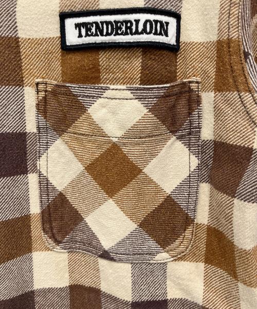 TENDERLOIN（テンダーロイン）TENDERLOIN (テンダーロイン) ネルシャツ ベージュ×ブラウン サイズ:Mの古着・服飾アイテム