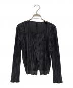 PLEATS PLEASEプリーツプリーズ）の古着「プリーツカーディガン」｜ブラック