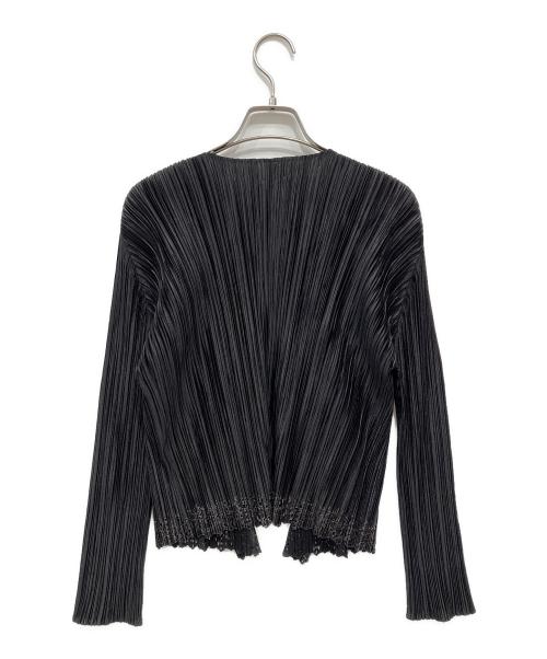 PLEATS PLEASE（プリーツプリーズ）PLEATS PLEASE (プリーツプリーズ) プリーツカーディガン ブラック サイズ:3の古着・服飾アイテム