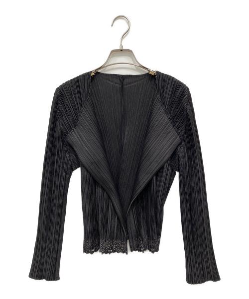 PLEATS PLEASE（プリーツプリーズ）PLEATS PLEASE (プリーツプリーズ) プリーツカーディガン ブラック サイズ:3の古着・服飾アイテム