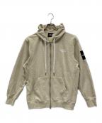 THE NORTH FACEザ ノース フェイス）の古着「スクエアロゴフルジップパーカー」｜ベージュ