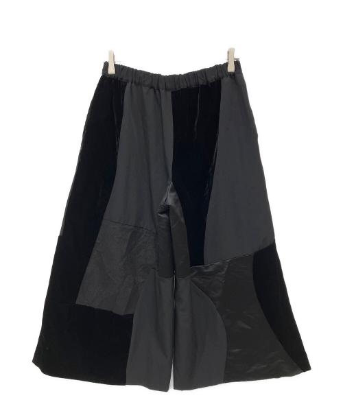 BLACK COMME des GARCONS（ブラックコムデギャルソン）BLACK COMME des GARCONS (ブラックコムデギャルソン) パッチワークワイドパンツ ブラック サイズ:Sの古着・服飾アイテム