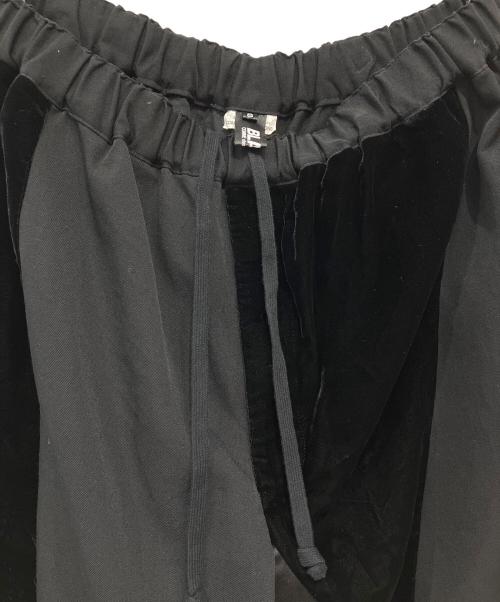 BLACK COMME des GARCONS（ブラックコムデギャルソン）BLACK COMME des GARCONS (ブラックコムデギャルソン) パッチワークワイドパンツ ブラック サイズ:Sの古着・服飾アイテム