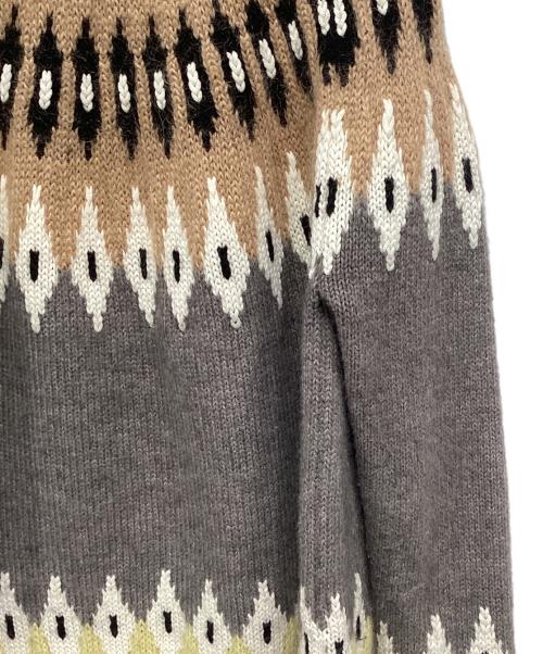 RED VALENTINO（レッドヴァレンティノ）RED VALENTINO (レッドヴァレンティノ) 厚手ニット グレー×ブラウン サイズ:Sの古着・服飾アイテム