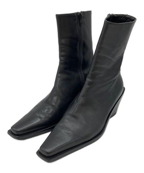 ANN DEMEULEMEESTER（アンドゥムルメステール）ANN DEMEULEMEESTER (アンドゥムルメステール) サイドジップブーツ ブラック サイズ:37 1/2の古着・服飾アイテム