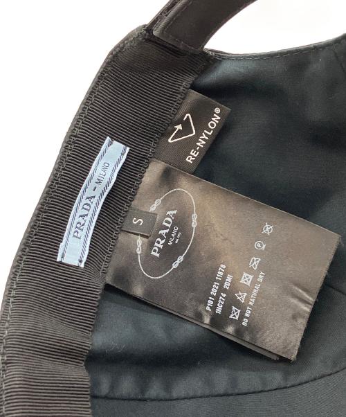 PRADA（プラダ）PRADA (プラダ) ナイロンベースボールキャップ ブラック サイズ:Sの古着・服飾アイテム